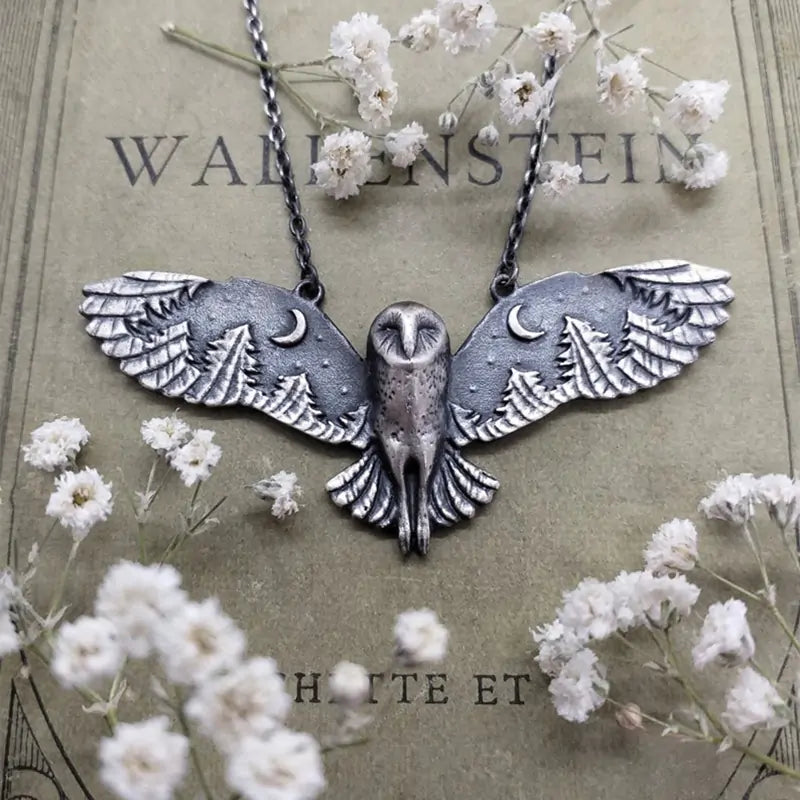 Owl Witch Charm Pendant Necklace